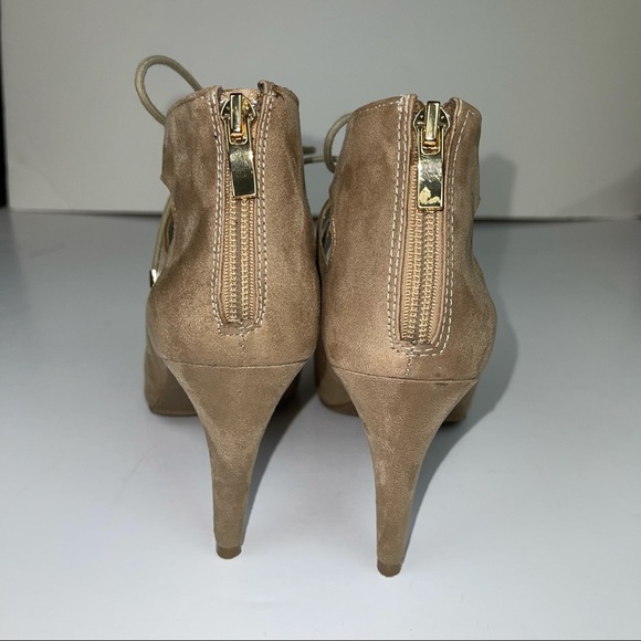 a.n.a. Chance Taupe Peep Toe Strappy Heel Shoe 8 - Picture 7 of 14